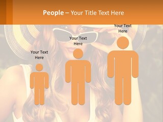 A Beautiful Woman Wearing A Hat And Sunglasses PowerPoint Template