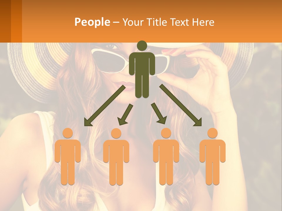 A Beautiful Woman Wearing A Hat And Sunglasses PowerPoint Template
