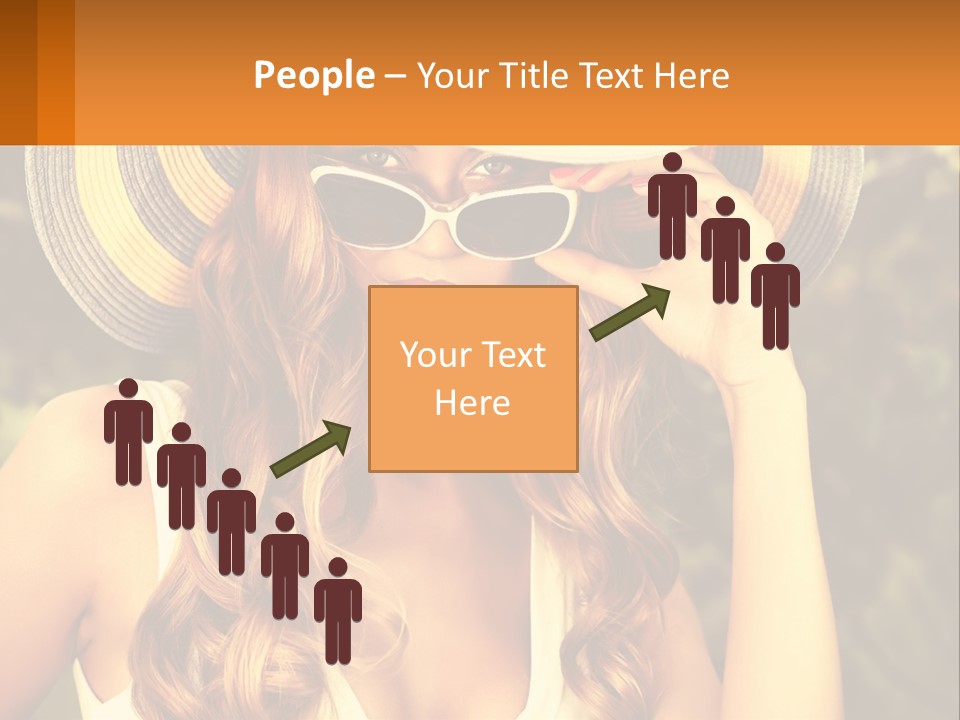 A Beautiful Woman Wearing A Hat And Sunglasses PowerPoint Template
