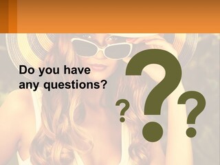 A Beautiful Woman Wearing A Hat And Sunglasses PowerPoint Template