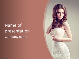 A Beautiful Woman In A White Dress Powerpoint Presentation PowerPoint Template