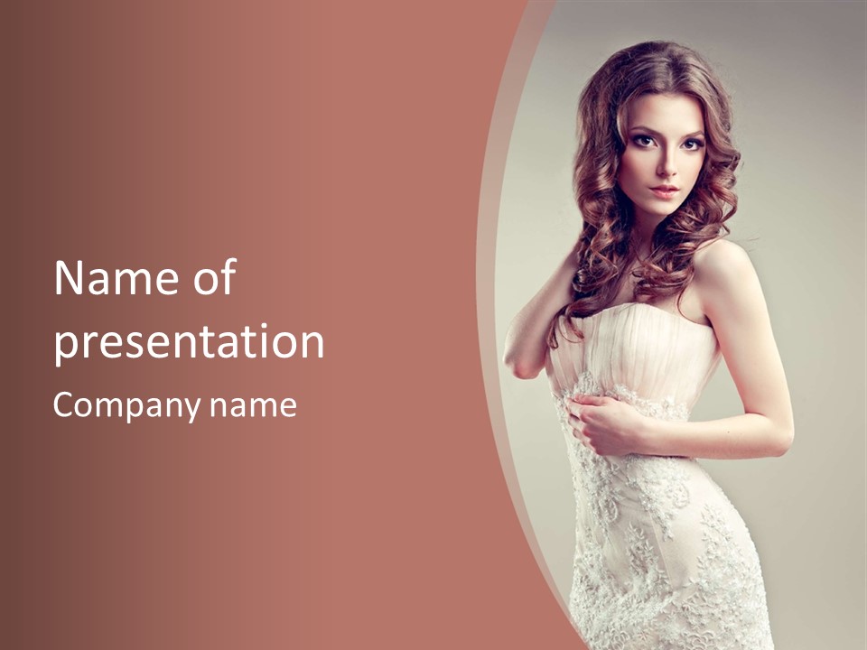 A Beautiful Woman In A White Dress Powerpoint Presentation PowerPoint Template