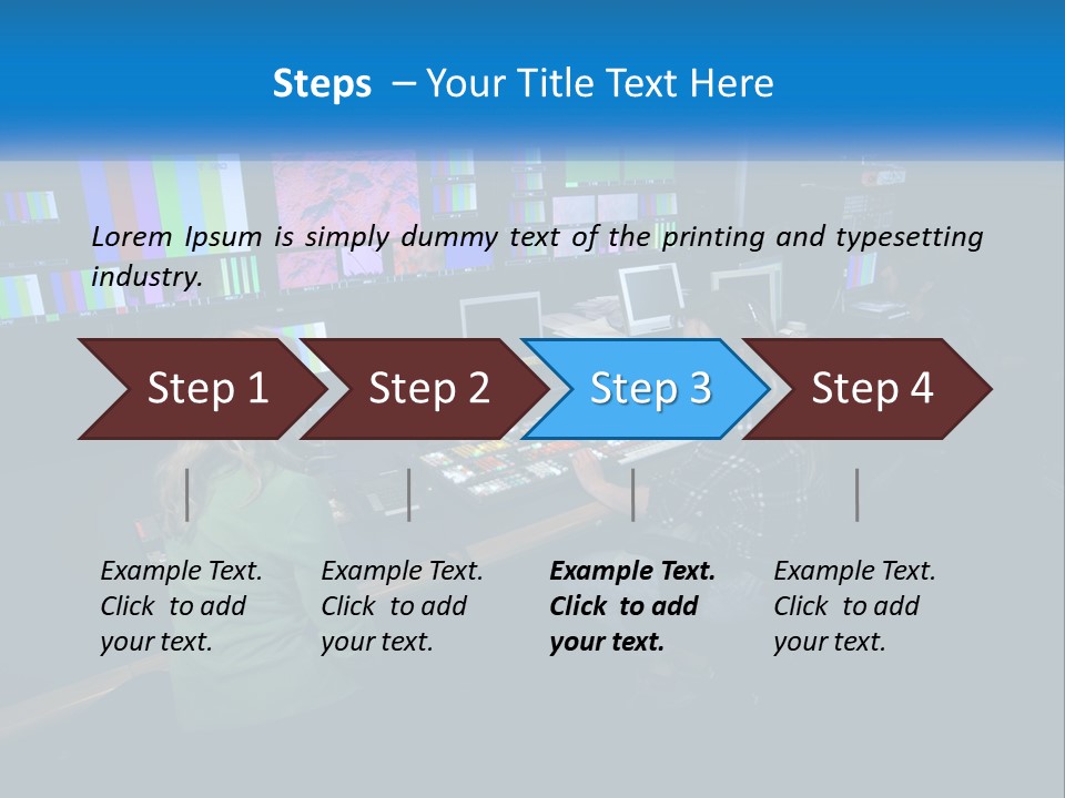 A Group Of People Sitting At A Desk With Computers PowerPoint Template