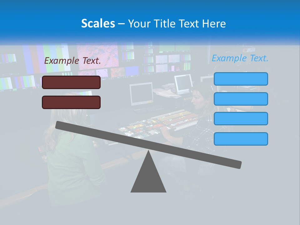A Group Of People Sitting At A Desk With Computers PowerPoint Template