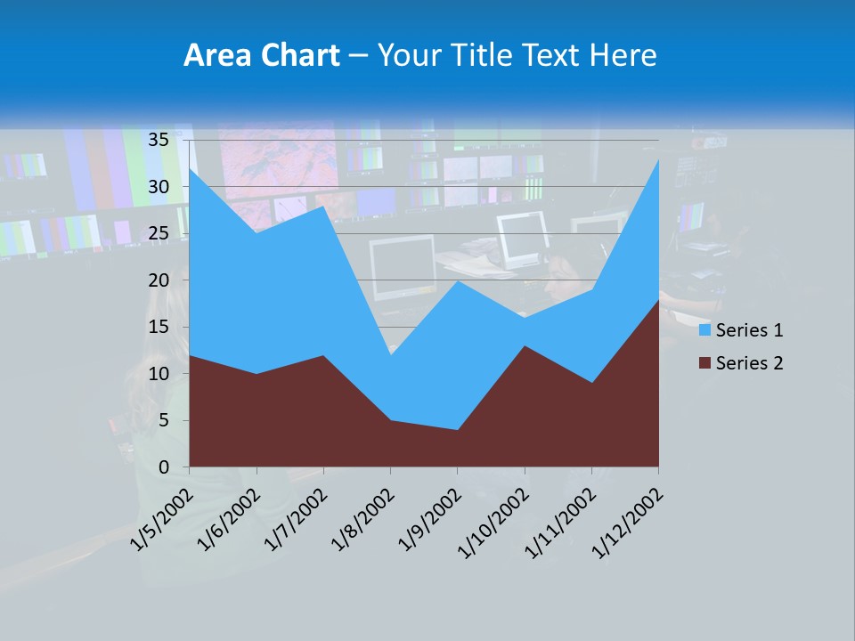 A Group Of People Sitting At A Desk With Computers PowerPoint Template