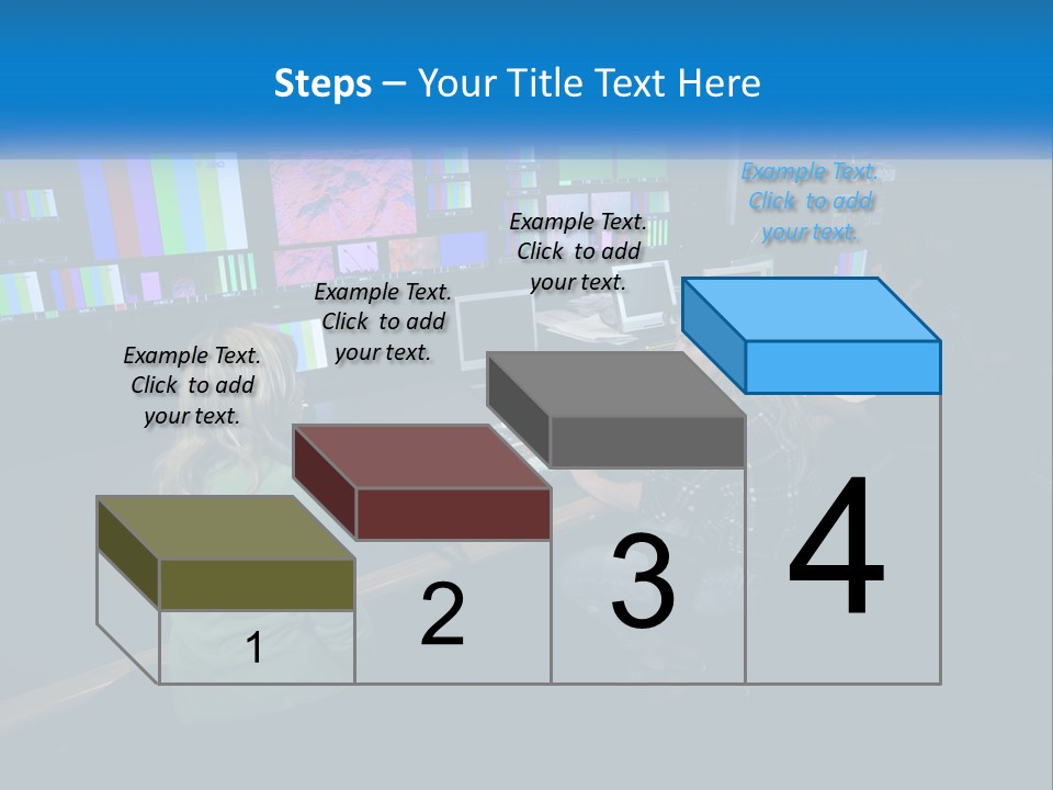 A Group Of People Sitting At A Desk With Computers PowerPoint Template