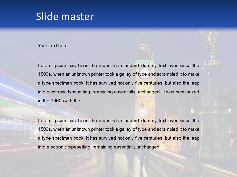The Big Ben Clock Tower Towering Over The City Of London At Night PowerPoint Template