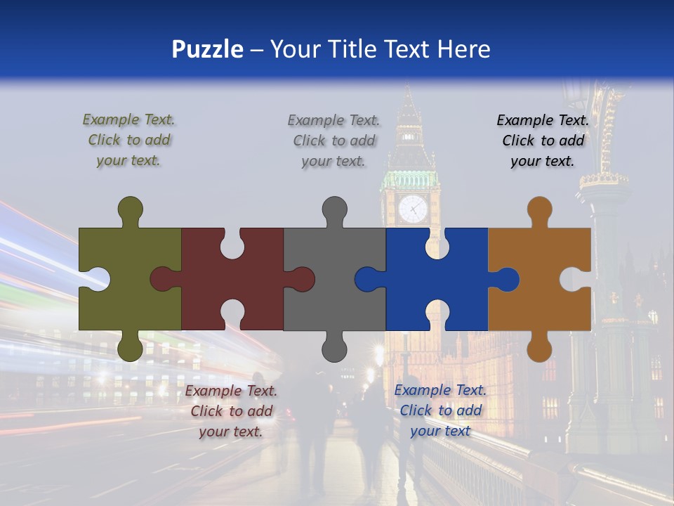 The Big Ben Clock Tower Towering Over The City Of London At Night PowerPoint Template