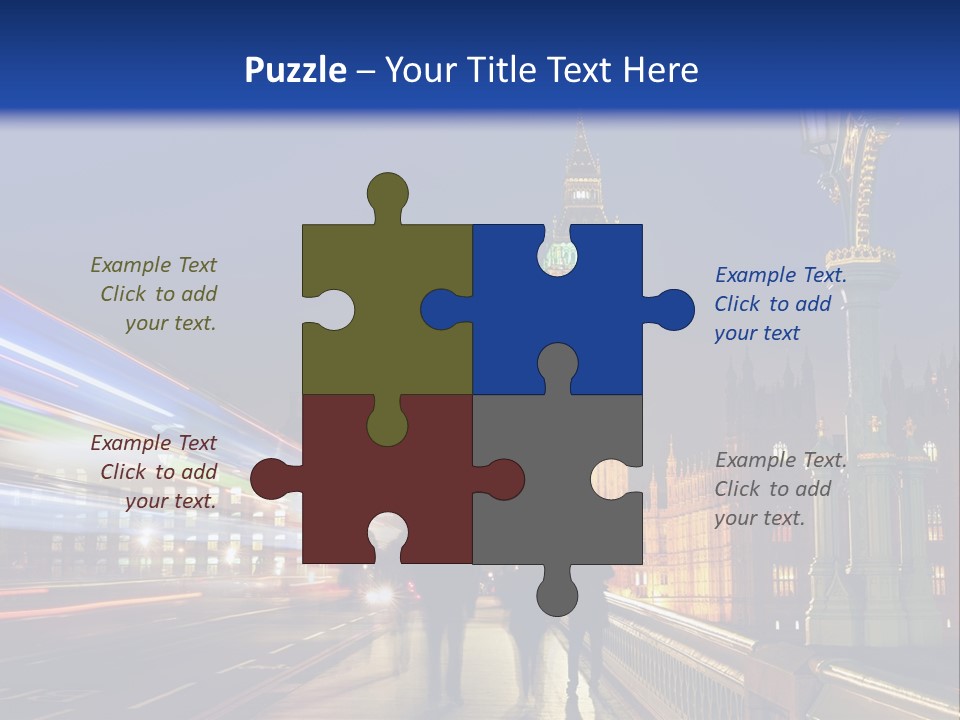 The Big Ben Clock Tower Towering Over The City Of London At Night PowerPoint Template