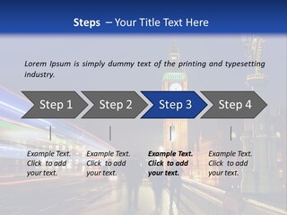The Big Ben Clock Tower Towering Over The City Of London At Night PowerPoint Template