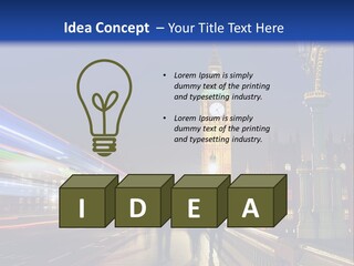 The Big Ben Clock Tower Towering Over The City Of London At Night PowerPoint Template