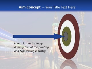 The Big Ben Clock Tower Towering Over The City Of London At Night PowerPoint Template