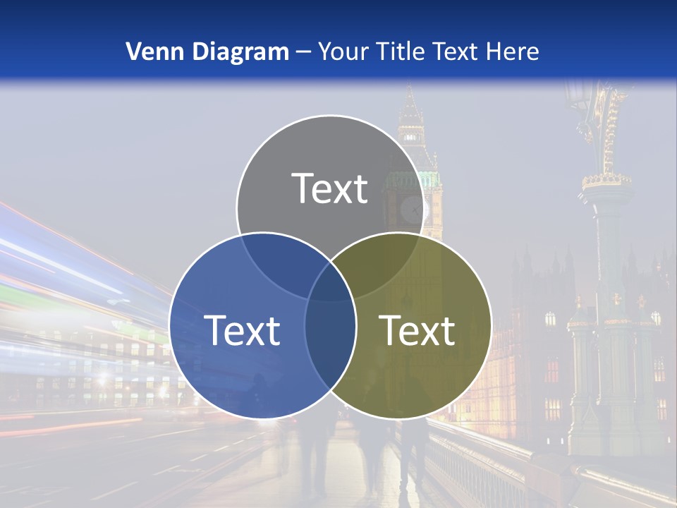 The Big Ben Clock Tower Towering Over The City Of London At Night PowerPoint Template