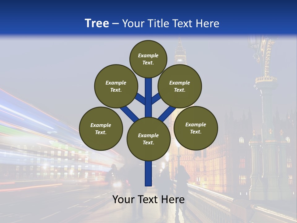 The Big Ben Clock Tower Towering Over The City Of London At Night PowerPoint Template