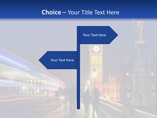 The Big Ben Clock Tower Towering Over The City Of London At Night PowerPoint Template