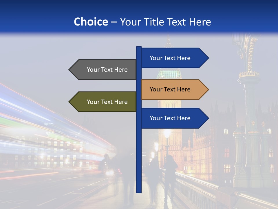The Big Ben Clock Tower Towering Over The City Of London At Night PowerPoint Template