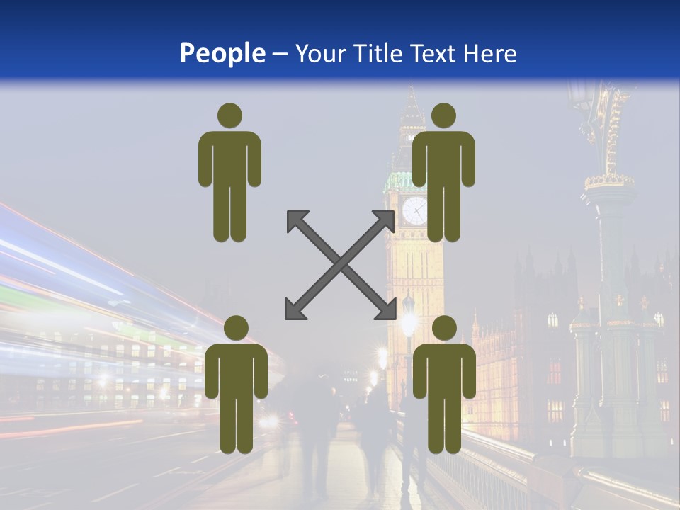 The Big Ben Clock Tower Towering Over The City Of London At Night PowerPoint Template