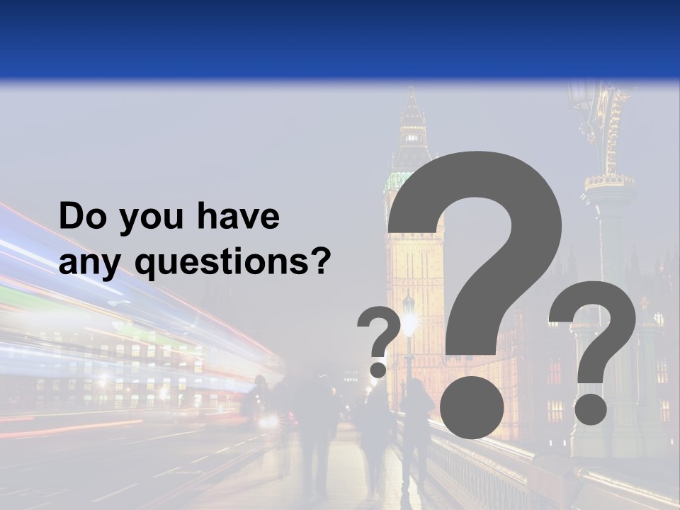 The Big Ben Clock Tower Towering Over The City Of London At Night PowerPoint Template