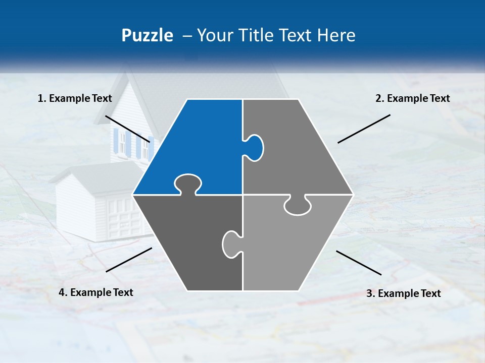 A Small Model House Sitting On Top Of A Map PowerPoint Template