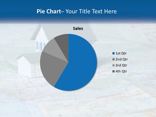 A Small Model House Sitting On Top Of A Map PowerPoint Template