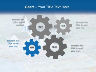 A Small Model House Sitting On Top Of A Map PowerPoint Template