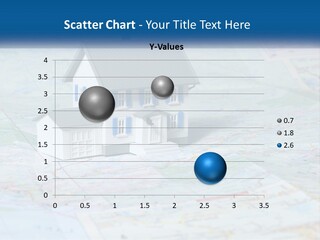A Small Model House Sitting On Top Of A Map PowerPoint Template