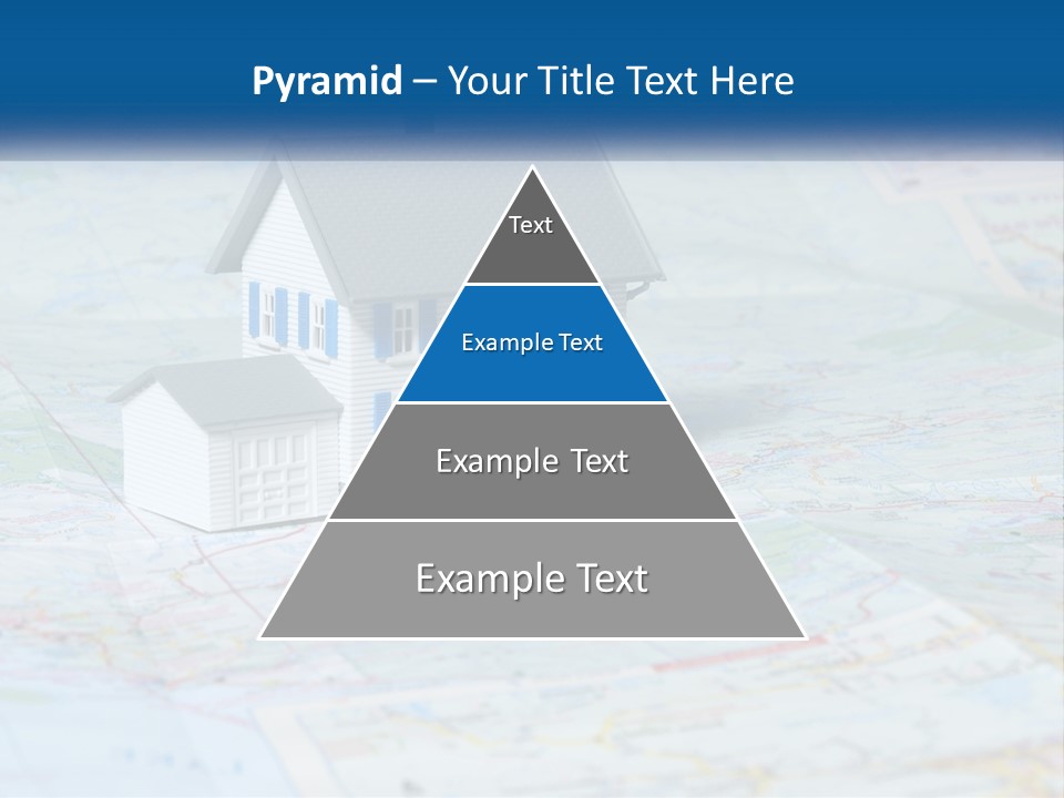 A Small Model House Sitting On Top Of A Map PowerPoint Template