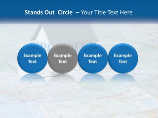 A Small Model House Sitting On Top Of A Map PowerPoint Template