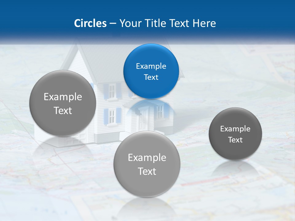 A Small Model House Sitting On Top Of A Map PowerPoint Template