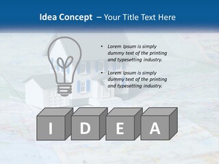 A Small Model House Sitting On Top Of A Map PowerPoint Template