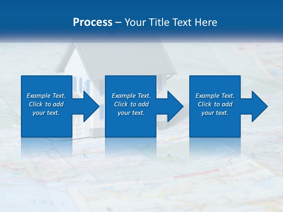 A Small Model House Sitting On Top Of A Map PowerPoint Template