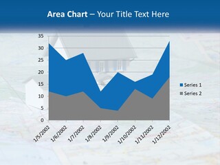 A Small Model House Sitting On Top Of A Map PowerPoint Template