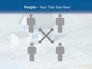 A Small Model House Sitting On Top Of A Map PowerPoint Template