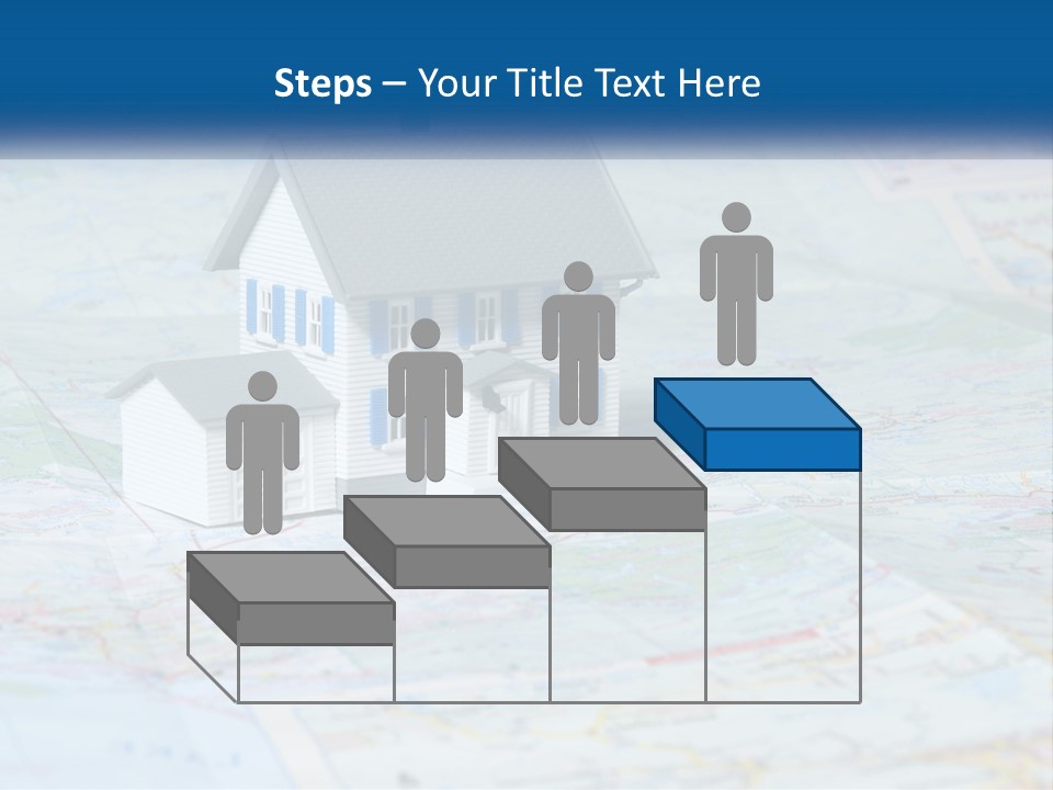 A Small Model House Sitting On Top Of A Map PowerPoint Template