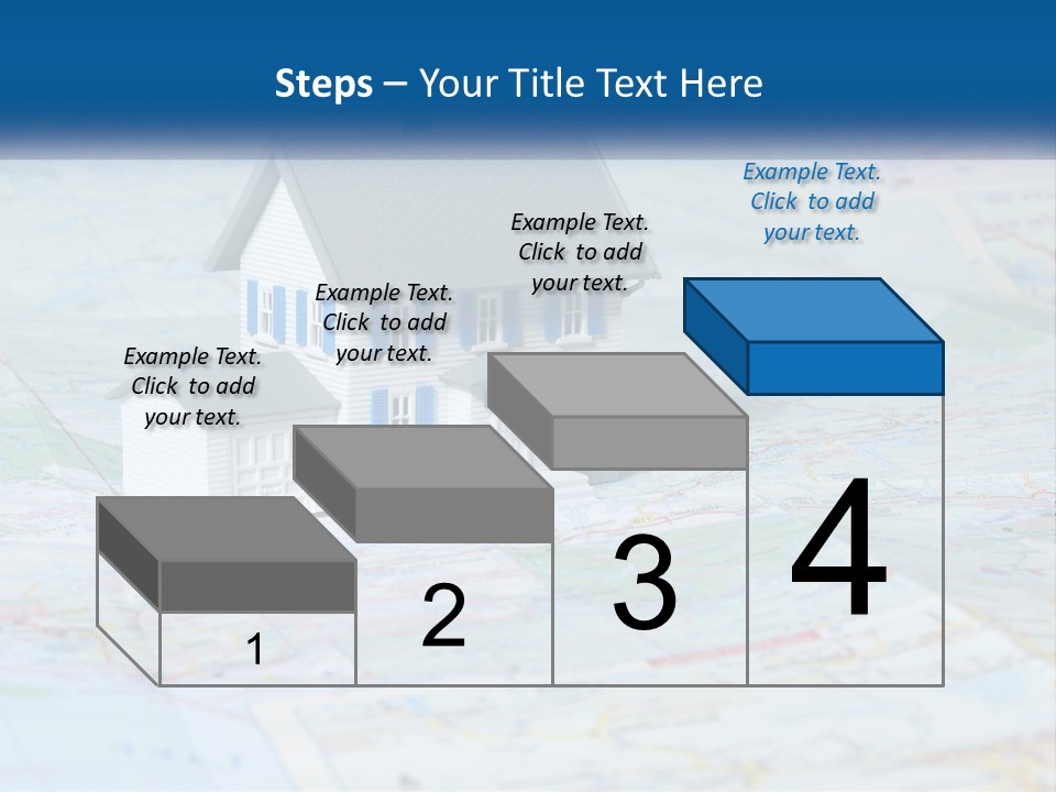 A Small Model House Sitting On Top Of A Map PowerPoint Template