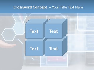 A Man In A Business Suit Holding His Hand Out In Front Of A Server Server PowerPoint Template
