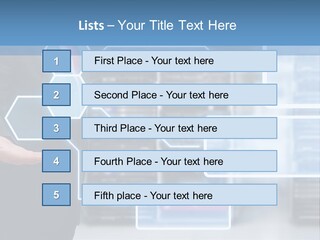 A Man In A Business Suit Holding His Hand Out In Front Of A Server Server PowerPoint Template