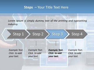 A Man In A Business Suit Holding His Hand Out In Front Of A Server Server PowerPoint Template