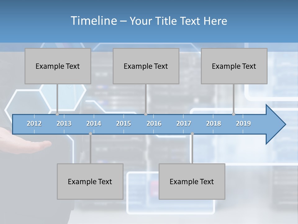 A Man In A Business Suit Holding His Hand Out In Front Of A Server Server PowerPoint Template
