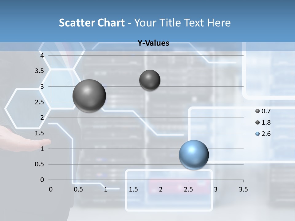 A Man In A Business Suit Holding His Hand Out In Front Of A Server Server PowerPoint Template
