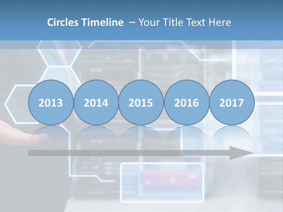 A Man In A Business Suit Holding His Hand Out In Front Of A Server Server PowerPoint Template