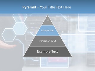 A Man In A Business Suit Holding His Hand Out In Front Of A Server Server PowerPoint Template