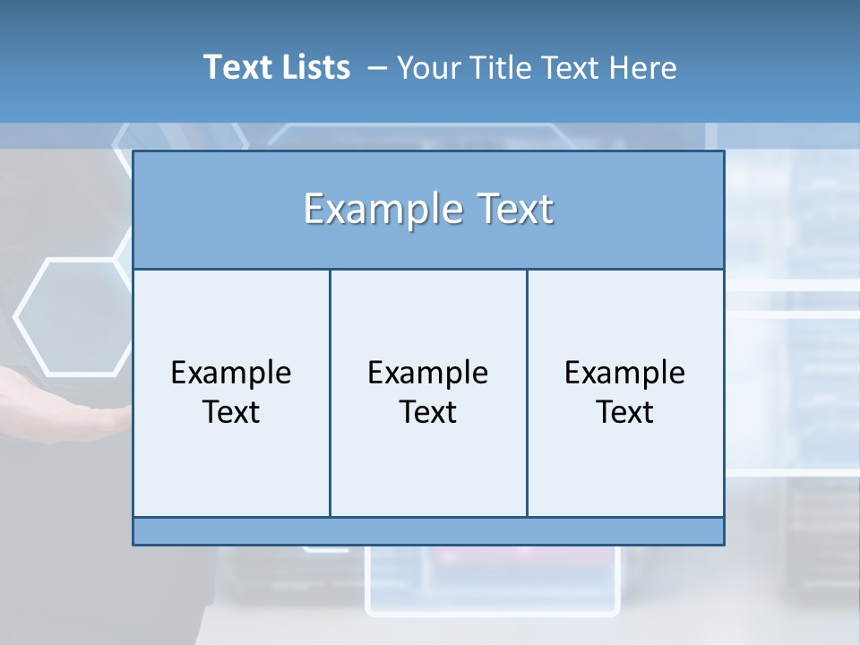 A Man In A Business Suit Holding His Hand Out In Front Of A Server Server PowerPoint Template