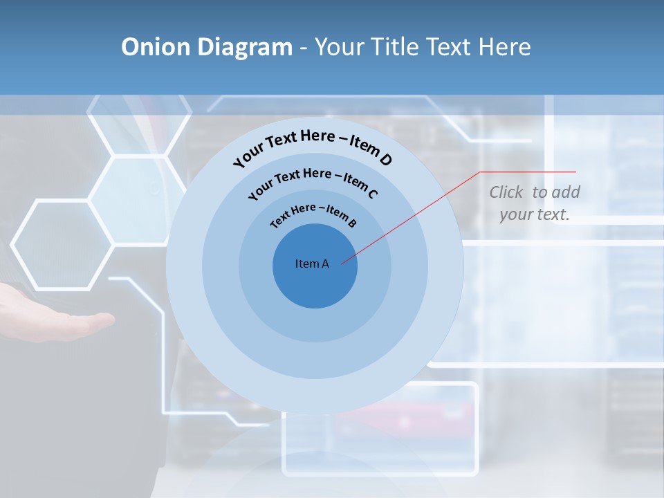A Man In A Business Suit Holding His Hand Out In Front Of A Server Server PowerPoint Template