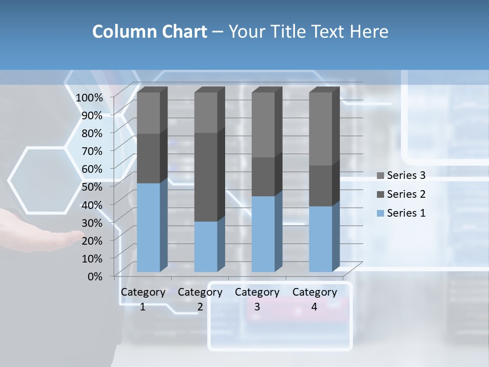 A Man In A Business Suit Holding His Hand Out In Front Of A Server Server PowerPoint Template