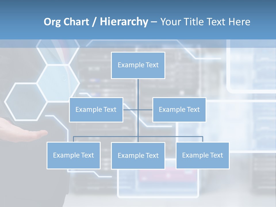 A Man In A Business Suit Holding His Hand Out In Front Of A Server Server PowerPoint Template