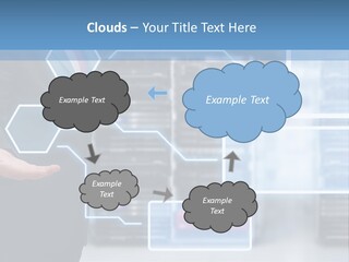 A Man In A Business Suit Holding His Hand Out In Front Of A Server Server PowerPoint Template