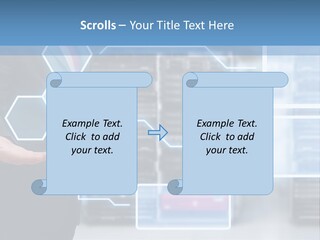 A Man In A Business Suit Holding His Hand Out In Front Of A Server Server PowerPoint Template