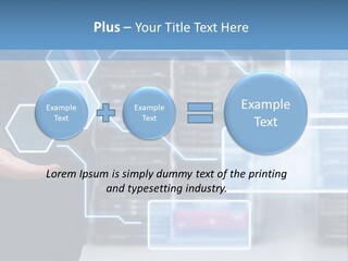 A Man In A Business Suit Holding His Hand Out In Front Of A Server Server PowerPoint Template