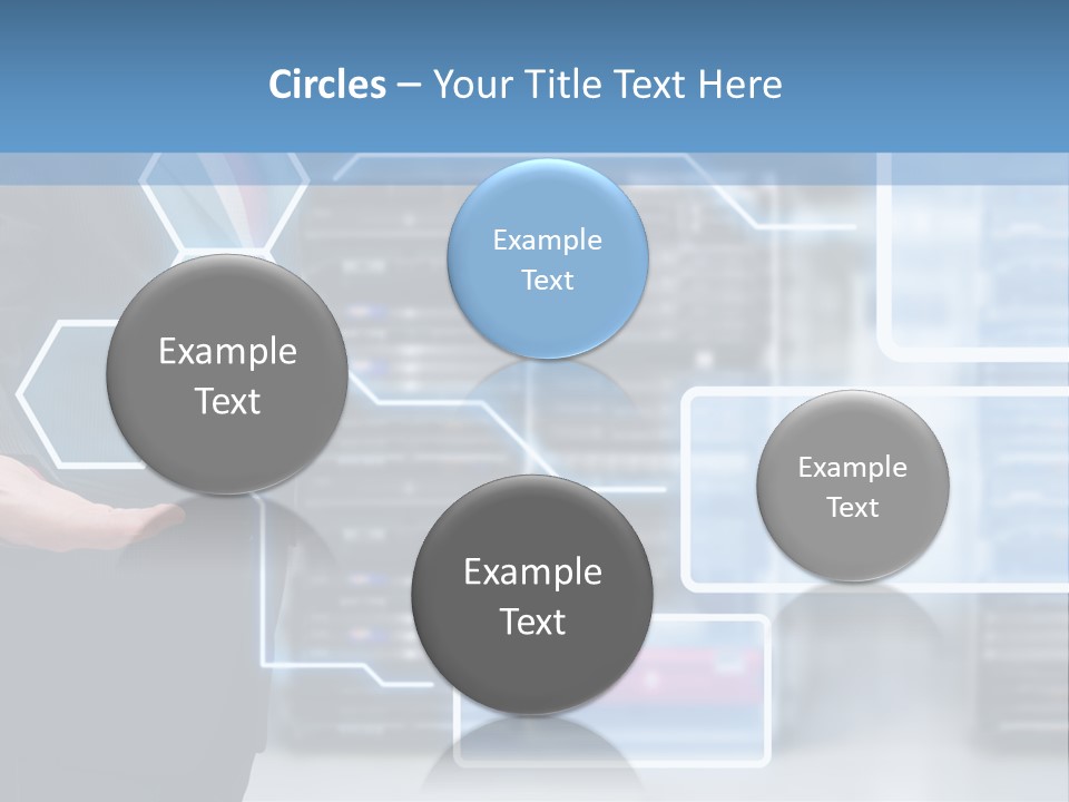 A Man In A Business Suit Holding His Hand Out In Front Of A Server Server PowerPoint Template